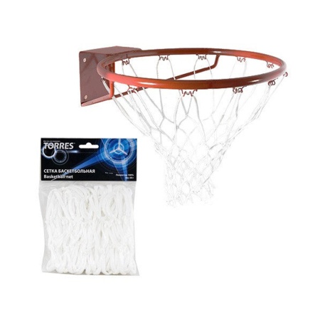 Купить Сетка баскетбольная Torres, нить 4 мм, белая в Райчихинске 