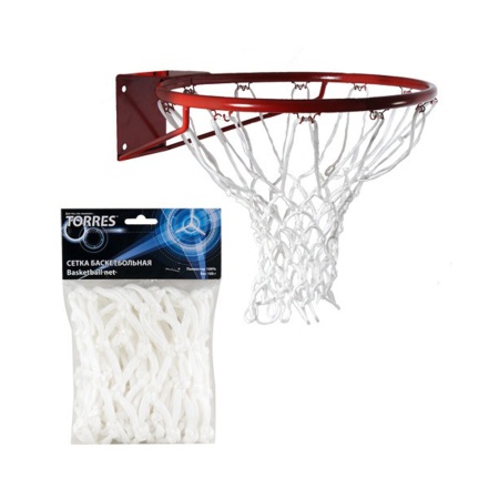 Купить Сетка баскетбольная Torres, нить 6 мм, белая в Райчихинске 